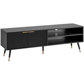 KADIMA DESIGN Lowboard 150x51x39 cm Schwarz/Eiche Foliert