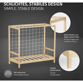 ML-Design Kinderbett Fußballtor 70 x 140 cm Kiefer naturbelassen beige