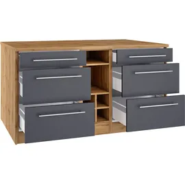 kochstation Kücheninsel KS-Wien 153 x 100 x 85 cm Grau