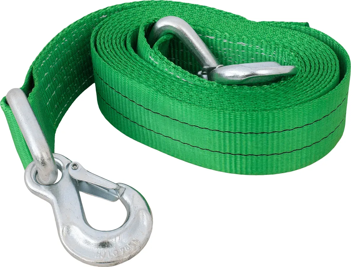 Abschleppseil mit Haken HILLS Abschleppgurt 5 m/60 mm/6 t grün