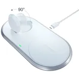 CHOETECH 2in1 kabelloses Ladegerät Smartphones / Apple Watch mit USB Typ C weiß