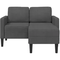 vidaXL 2-Sitzer-Sofa mit Chaiselongue L-Form Dunkelgrau 125 cm Leinen