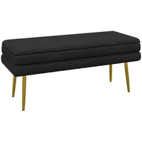Homcom Sitzbank, Schwarz, Kunststoff, 37.5x43x79.5 cm, Esszimmer, Bänke, Sitzbänke