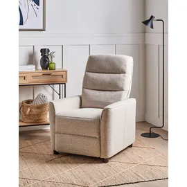 Beliani Fernsehsessel SANDE Polyester 76 x 102 x 83 cm Beige mit Fußstütze
