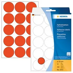 HERMA Klebepunkte 2272 rot Ø 32,0 mm, 480 St.