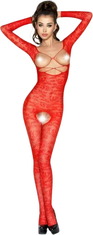 PASSION - WOMAN BS031 ROTER BODYSTOCKING, EINE GRÖSSE