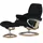 Stressless Relaxsessel Reno Leder 92 x 110 x 80 cm Schwarz mit Hocker