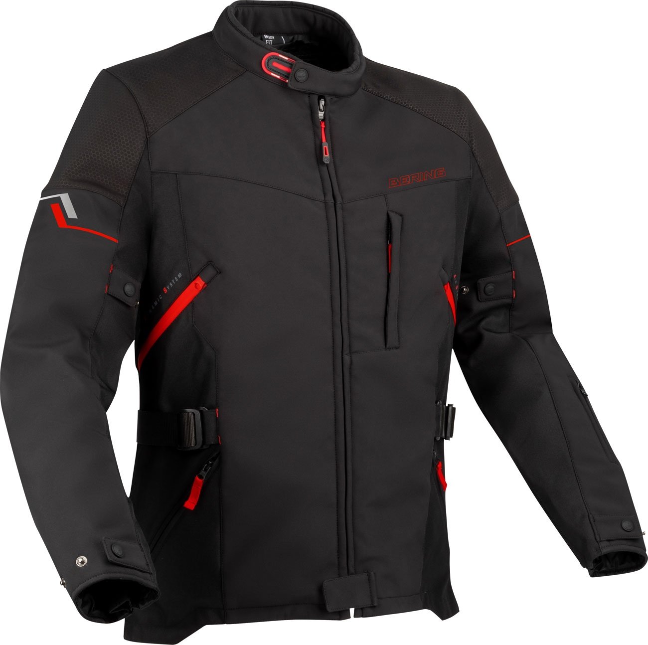 Bering Cobalt, veste textile imperméable - Noir/Rouge - M