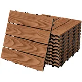 ML-Design WPC Terrassenfliesen 30x30 cm 11 Stück Hellbraun, Holzoptik,