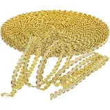 0,6 cm 10 Posamentenborte, Geflochtenen Gimp Trim Deko Stoffband für Hochzeit Geburtstag Party DIY Handwerk Dekoration (Golden)