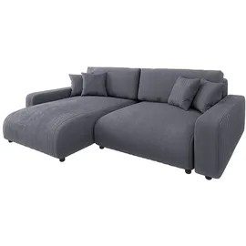 s-style möbel Leon Ecksofa mit Bettfunktion und Bettkasten Grau