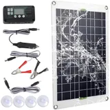 Solarmodul-Set, 50 W, 12 V, Solar-Batterie, Erhaltungsladegerät, monokristallines Silikon, 30 A, Laderegler, Solarmodul-Kit für Wohnmobil, Boot, Motorrad