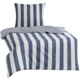 Traumschlaf Usedom Gestreift Blau 240 x 220 cm + 2 x 80 x 80 cm