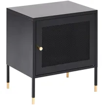 Beliani Nachttisch Schwarz, Gold, Metall, 45x50x35 cm, Schlafzimmer, Nachttische