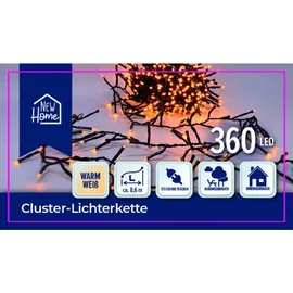 Buri LED Cluster-Lichterkette 360 LEDs Büschellichterkette Weihnachtsbeleuchtung Außenbeleuchtung Balkon Garten Dekoration Beleuchtung