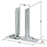 Vormann Verstellbare Stützenschuhe verzinkt 270/65 x 70-140 x 205 mm