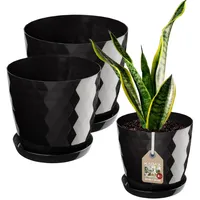 Kadax Blumentopf Set Mit Untersetzer, aus Kunststoff, 25 Cm