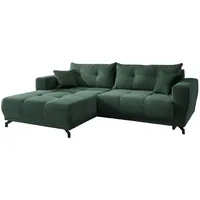 Mid.you Ecksofa, Dunkelgrün, Metall, 4-Sitzer, Füllung: Schaumstoff, Ottomane links, L-Form, 246x177 cm, seitenverkehrt erhältlich, Rücken echt, Armteil links, rechts, elektrischer Sitzvorzug, Wohnzimmer, Sofas & Couches, Wohnlandschaften, Ecksofas