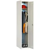 Proregal Spind AMEGO 1 Abteil HxBxT 180x40x50cm | Abteilbreite 40cm | Durchgehend Feuerfeste Beschichtung Lichtgrau Metallspind Kleiderspind