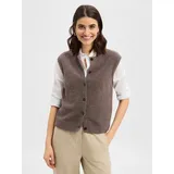 Marc O'Polo Regular Fit Weste aus Frottee, Taupe, S