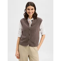 Marc O'Polo Regular Fit Weste aus Frottee, Taupe, S