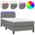 vidaXL Boxspringbett mit Matratze & LED Dunkelgrau 80x200 cm Stoff