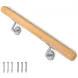 V2Aox Handlauf Buche Holz Handlauf Treppengeländer Wandhandlauf Treppe 50 - 500 cm, 50 cm Gesamtlänge 50 cm