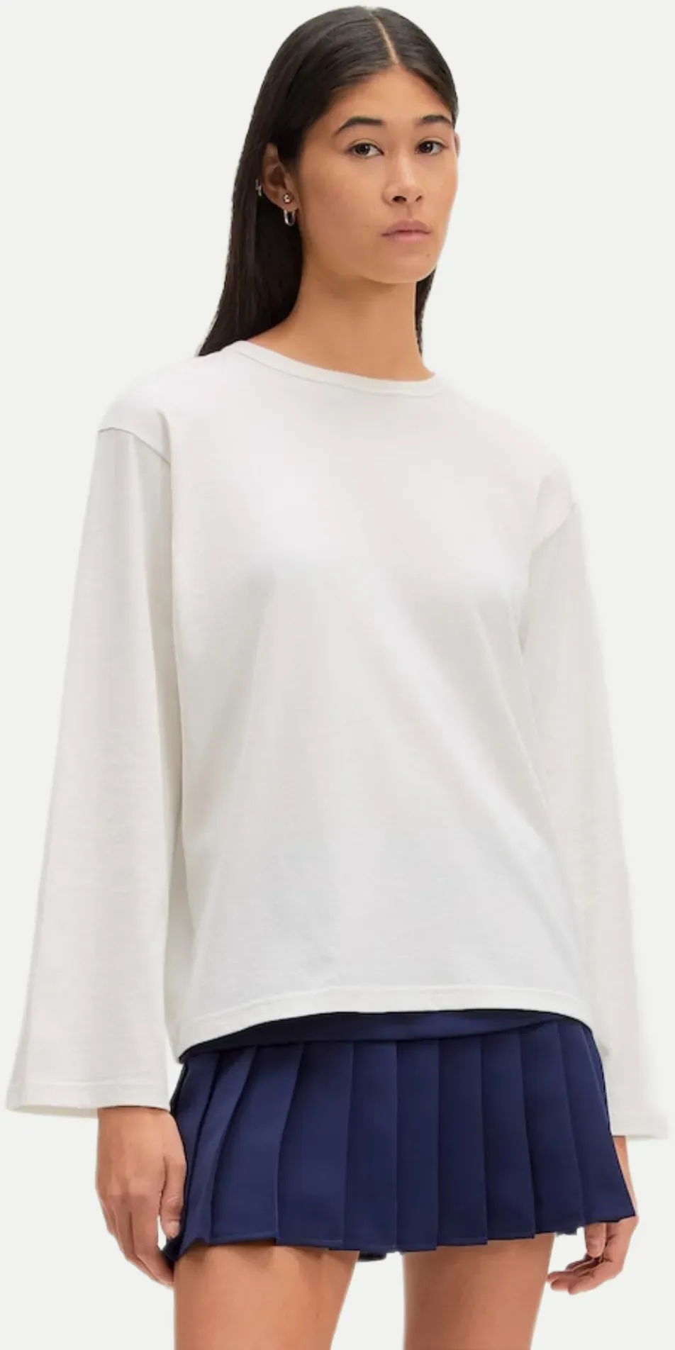 Langarmshirt Verlee Tennisprint Weiß 36