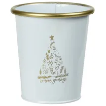 home&styling collection Weihnachtsdeko Vilde Metalleimer weiß, 10 x 11 cm