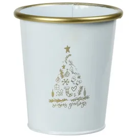 home&styling collection Weihnachtsdeko Vilde Metalleimer weiß, 10 x 11 cm