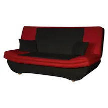 Fun Möbel Klick-klack-Sofa Schlafsofa KANDY in Kunstleder, Schwarz-Rot