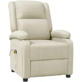 vidaXL Massagesessel Kunstleder 93 x 98 x 93 cm Creme mit Fernbedienung