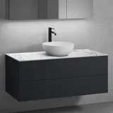 neoro n50 Unterschrank B: 120 cm mit 2 Auszügen, Waschtisch Ø 45 cm weiß matt, B: 120.5 BN0106WM+BN0424BM+BN0404C1