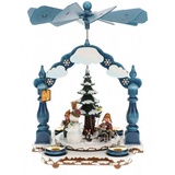 Hubrig Volkskunst GmbH Weihnachtspyramide 1-stöckige Pyramide Winterkinder 35 x 25cm - Original Erzgebirge - Hubrig Volkskunst