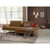 W.SCHILLIG Ecksofa enjoy&MORE, Designsofa, elegant und bequem, L-Form, mit Sitztiefenverstellung, Füße Chrom glänzend, Breite 294 cm braun