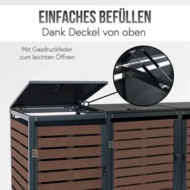 MCW Mülltonnenverkleidung K14 264 x 119 x 84 cm braun