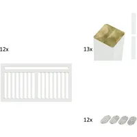 Plus Gartenzaun PLUS "Linea", weiß, H:80cm L:150cm, Holz, Stahl, Zaunelemente, Höhe: 80 cm, Gesamtlänge: 4,78 bis 23,62 m, zum Einbetonieren