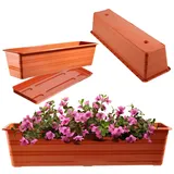 Kadax Blumenkasten 60 x 20 x 15 cm Terracotta