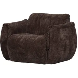 Drehsessel Baggy aus 3D-Chenille-Stoff, Dunkelbraun
