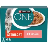 Purina One Adult Katzenfutter nass mit Huhn und grünen Bohnen in Sauce, für mehr Vitalität, für Erwachsene Katzen, 10er Pack (10 x 8 x 85g)