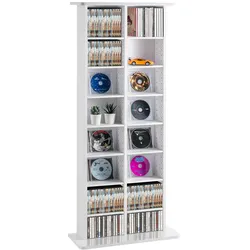 VEVOR Medien-Aufbewahrungsschrank 8 Ebenen Verstellbare DVD-Regale 464 CDs Weiß