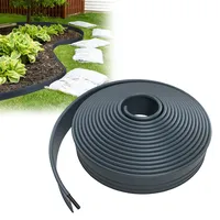 MAYTIIMO Flexible Rasenkante Kunststoff - 12m x 9.6mm Beeteinfassungen Raseneinfassung Gartenumrandung Beetumrandungen Mähkante Palisade - Anthrazit