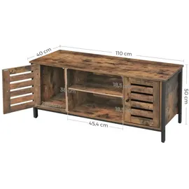 VASAGLE LTV43BX Lowboard 110 x 50 Braun Metall/Spanplatte/Holzwerkstoff