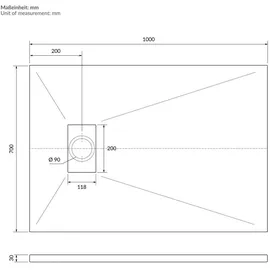 luxebath Duschwanne 100x70 cm