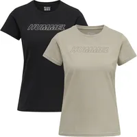 Hummel Cali Cotton Kurzarm-t-shirt 2 Einheiten - Black /