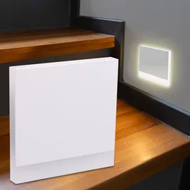 Longlife LED Treppenleuchte 1 eckig weiß Aluminium