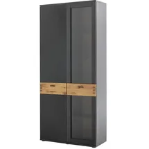 Höffner Kombi-Vitrine ¦ grau ¦ Maße (cm): B: 90 H: 201 T: 37.0