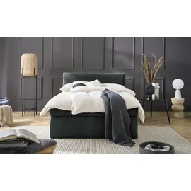 deinbett Boxspringbett mit Matratze und Topper H3 Duke ¦ schwarz ¦ Maße (cm): B: 127 H: 104