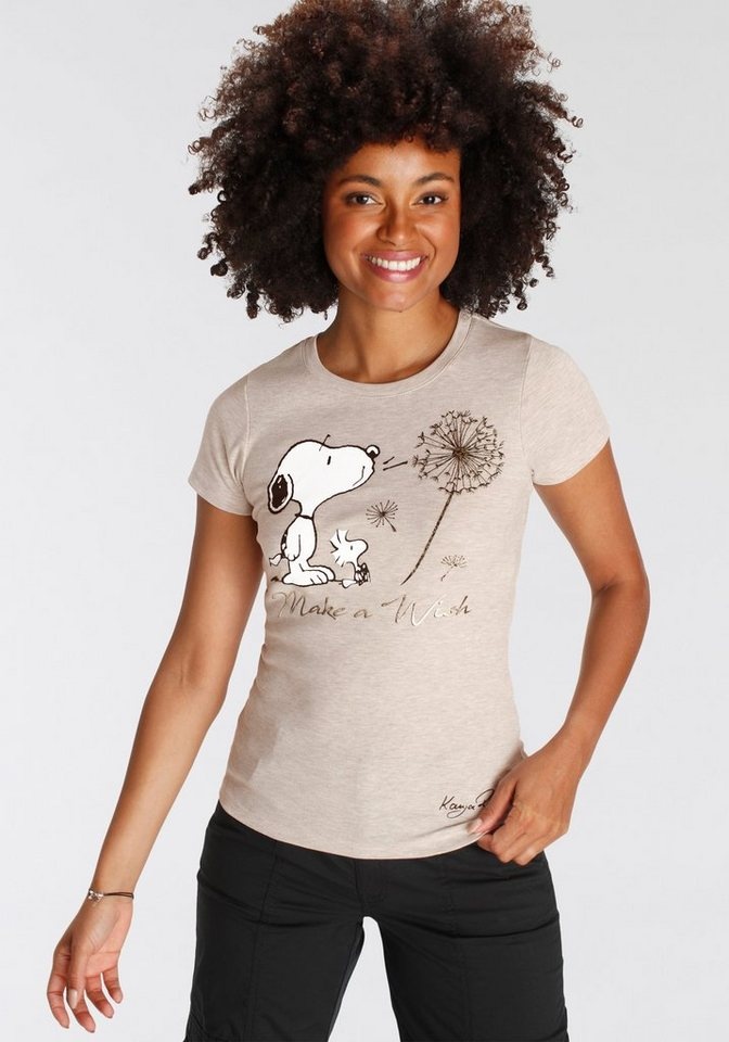 KangaROOS Kurzarmshirt mit lizensiertem Snoopy Print Originaldesign beige 32/34 (XS)