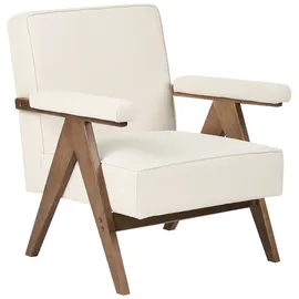 Beliani Sessel EVJE Stoff 65 x 81 x 57 cm Beige mit Kissen
